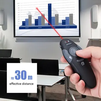 USB Wireless Presenter Powerpoint Metieris Prezentācijas Tālvadības pults Pildspalva Pelēm ar Sarkano Gaismu Tālvadības pults Dators RF ONLENY PPT