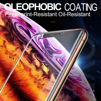 UV Pilna Līme vāks Rūdīta Stikla iPhone X XR XS MAX Sceen Protector For iPhone 6S 7 8 plus 11 pro Nano Liquid glass pārklājumu