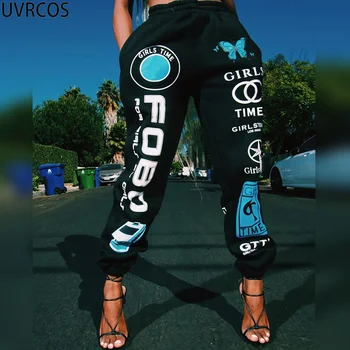 UVRCOS Streetwear Hip Hop Elsas Jogger Par Sieviešu Multi Krāsu Salikuma Ir 2021. Jauno Vasaras Jaunā Modes Augstas Kvalitātes Sporta Bikses