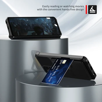 UYFRATE Triecienizturīgs Magnēts Ādas Kartes Slots Stāvēt Seifs Case For Samsung Galaxy A72 5G A52 S21 Ultra S20, Ņemiet vērā, 20 S10 S9 Plus