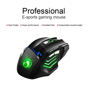 Vadu Gaming Mouse Gamer Datora Peli Gaming Mause USB Ergonomiska Pele Klusums 5500 DPI 7 Pogas, RGB Spēle Peles PC Gamer