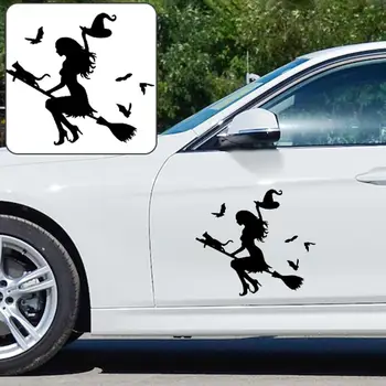 Vairumtirdzniecības Witch, kas Peld ar Slotu Auto Uzlīme Atstarojošās Uzlīmes, Funny Logu Decals Emblēmu Auto Uzlīmes Halloween DIY Decal Karstā