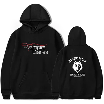 Vampire Diaries Harajuku Drukāšanas Hoodies Streetwear Foršs Logo Ikdienas Ikdienas Džemperis Jauns Krekls Vīriešiem Ar Garām Piedurknēm