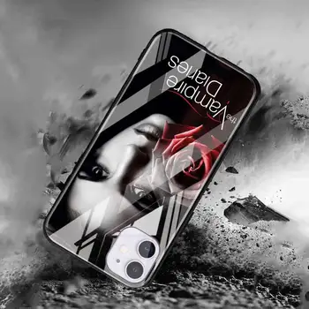 Vampīru Dienasgrāmatas Rūdīts Stikls Lietā Coque iPhone 11 12 Pro MAX 12 Mini 7 8 X XR XS MAX 6 6S Plus SE Tālruņa Vāciņu