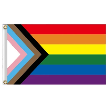 Varavīksnes Lepnums Karogi 150* 90cm 3ft x 5ft Custom Banner Metāla Caurumiem Grommets LGBTQIA LGBT Biseksuāļu Pansexual Varavīksnes Dārzs