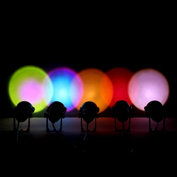 Varavīksnes Saulrieta Projektoru Atmosfēru Led Nakts Gaisma Mājās Coffe Shop Fona Sienu Apdare Krāsains Lampas ar MUMS, ES plug