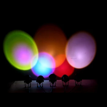 Varavīksnes Saulrieta Projektoru Atmosfēru Led Nakts Gaisma Mājās Coffe Shop Fona Sienu Apdare Krāsains Lampas ar MUMS, ES plug