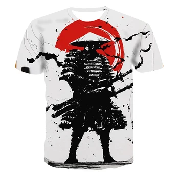 Vasaras 3D Drukas Japāņu Oni Samurai Vīriešu T Krekls Gadījuma Streetwear Harajuku Gara Zobenu Īsām Piedurknēm Hip Hop Stila Topi un t-veida