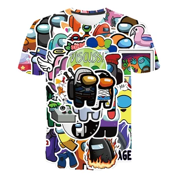 Vasaras 3D Iespiests t krekls Spēle Starp Asv T-krekls ar Īsām Piedurknēm Bērniem Zēni Meitenes Ikdienas Topi Toddler Tees Bērnu Apģērbu 4T-14T