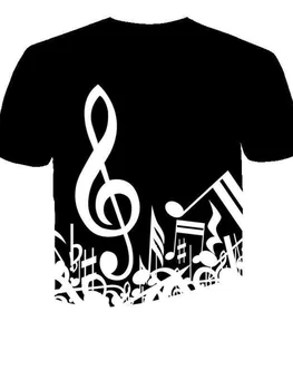 Vasaras 3d T-krekls Vīriešu Kārtas Apkakli, Īsām Piedurknēm Mūzikas Simbols Smieklīgi Drukāts Apģērbu Harajuku Īsām Piedurknēm Modes Gadījuma Augšu