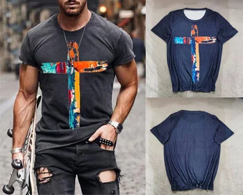 Vasaras atpūtas sporta tendence hip-hop īsām piedurknēm apģērbs lielajam T-krekls krekls vīriešu krāsains nelegālo modelis 3DT krekls
