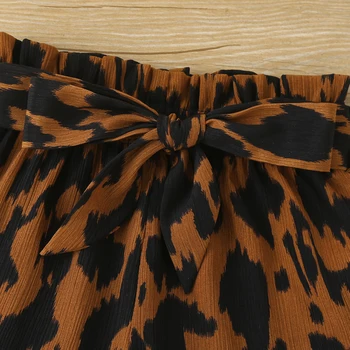 Vasaras Bērniem, Baby Meitenes Zeķu Vēstuli Iespiests T-krekls Topi Leopards Drukāt Šorti Nosūtīt Jostas Apģērbs Apģērbs
