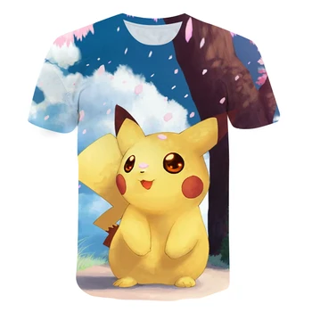 Vasaras Bērnu T-krekli ar Īsām Piedurknēm Smieklīgi Pokemon T krekls Zēniem, Bērnu Apģērbu 2021Summer Baby Meiteņu Drēbes, Ielas Apģērbs