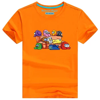 Vasaras Jaunā Modes Kokvilnas Karikatūra Unicorn Iespiestas Bērnu T-krekls Zēniem, Meitenēm ar Īsām Piedurknēm Tshirts Bērniem Gadījuma Oranžs Tops Tee