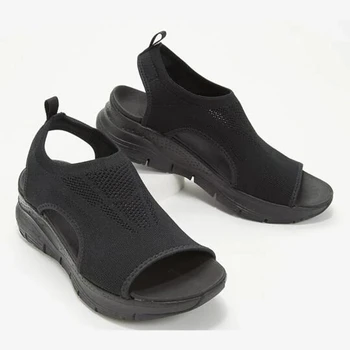 Vasaras kurpes sieviešu sandales ir 2021. modes zivju mute, acs gadījuma čības sieviešu sandales soft cietie apavi dāmas plus lieluma