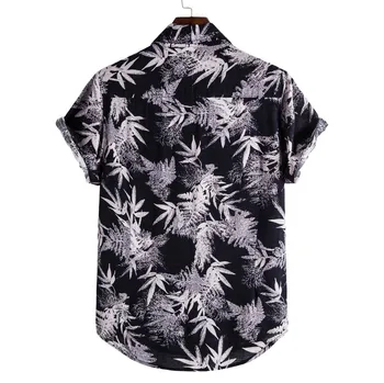 Vasaras Modes Vīrieši Havaju Krekls, Etniskā Print Pogas Kokvilnas Veļa Ar Īsām Piedurknēm Beach Blūze Topi Streetwear Brīvdienas Camisa