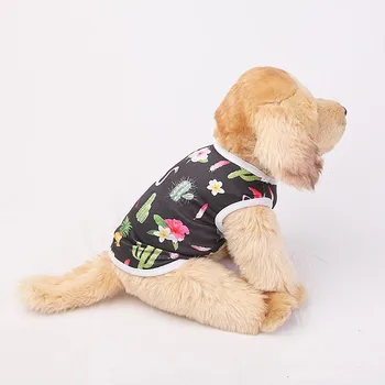 Vasaras Pet Apģērbs Vestes Suns Krekls Mīksta Elpojošs Ziedu Drukāt, T Krekli Ērti Plānas Mājdzīvnieku Apģērbu Suns, Kaķis Kucēns Apģērbi