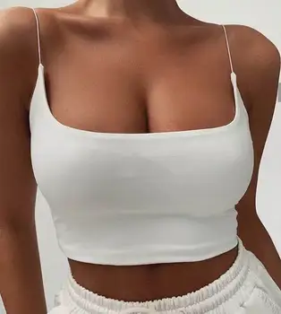 Vasaras Sexy Cietā Korsete Kultūraugu Top Sievietēm Melns Ir 2021. Apsēju Baltu Backless Bez Piedurknēm Camis Streetwear Pie Pleca Topiņi