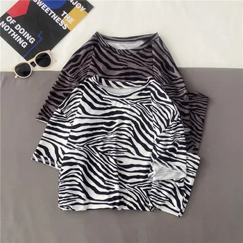 Vasaras Sieviete Tshirts Dzīvnieku Zebra Drukāt Sieviešu T-krekls Streetwear Topi Jauns Modes Sieviešu T Krekls O-veida Kakla Īsām Piedurknēm Dāma Tshirt