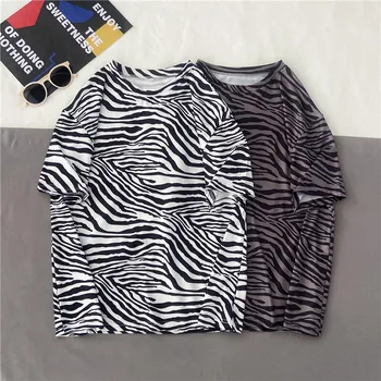 Vasaras Sieviete Tshirts Dzīvnieku Zebra Drukāt Sieviešu T-krekls Streetwear Topi Jauns Modes Sieviešu T Krekls O-veida Kakla Īsām Piedurknēm Dāma Tshirt