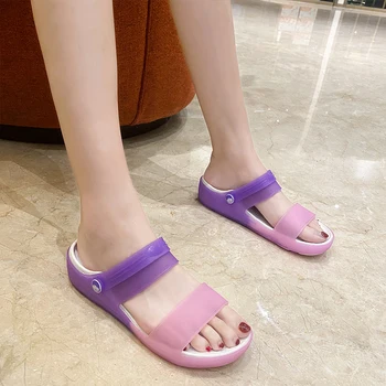 Vasaras stila dāmas mīkstas un ērtas čības Rhinestone neslīdoša sandales modes Sieviešu sandales Gadījuma sieviešu čības