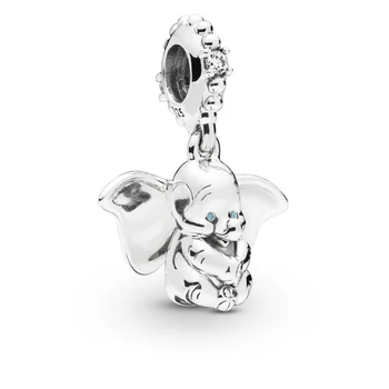 Vasaras stils pūce zilonis sirēna sudraba kulons krelles piemērots šarmu Pandora 925 oriģināla rokassprādze DIY dāmas rotaslietas dāvanu