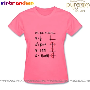 Vasaras t-veida Topi, Viss, kas jums vajadzīgs, ir mīlestība, Matemātika Grafiskais T Krekls Sievietēm ar Īsām Piedurknēm O-veida Kakla Gadījuma Dāmas Tee Kreklu Camiseta Mujer