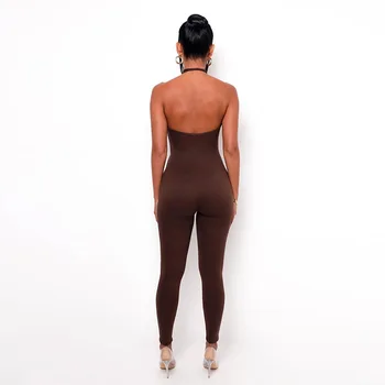 Vasaras Tērps bez Piedurknēm Sievietēm Sexy Bodycon Top Streetwear Catsuit Uzvalks Backless Pavada Augsta Vidukļa Jumpsuit Sievietes ir 2021.