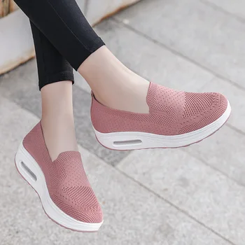 Vasaras čības sieviete ir 2021. vienkrāsainu gaisa spilvenu ērti apavi, sieviešu apavi ar neslīdošu biezs papēdis ikdienas apavi