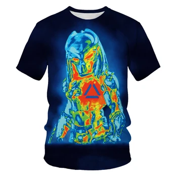 Vasarā Karstā pārdot zinātniskās fantastikas trilleris Predator sērijas vīriešu T-krekls 3D drukas foršs gadījuma īsām piedurknēm top elpojošs Tshirt