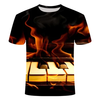 Vasarā Karstā Pārdošanas Vīriešu 3D Drukāšanas Amerikāņu Orķestra Grupa T-krekls Tendence Liela Tshirts Mūzikas Ģitāra Stiept Elpojošs T-krekli