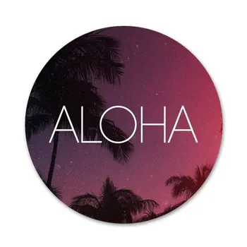 Vasarā Pludmale Havaju Salās Aloha Jūras Okeāna Ikonas Adatas Žetons Apdare Piespraudes Metāla Nozīmītes Drēbes Mugursoma Apdare