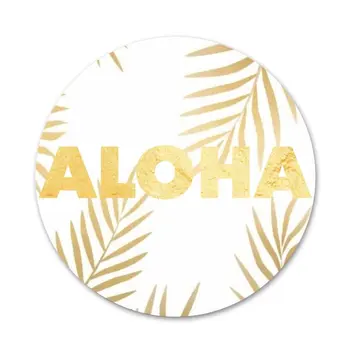 Vasarā Pludmale Havaju Salās Aloha Jūras Okeāna Ikonas Adatas Žetons Apdare Piespraudes Metāla Nozīmītes Drēbes Mugursoma Apdare