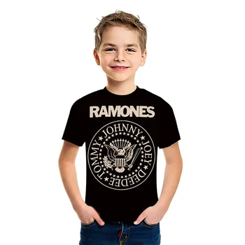 Vasarā Zēni Meitenes 3D Ramones T-Krekls Bērnu Augstas Kvalitātes Tuvo Austrumu Karstā Īsām Piedurknēm Personalizētu Harajuku Augšu