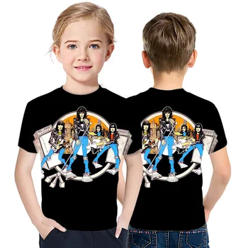 Vasarā Zēni Meitenes 3D Ramones T-Krekls Bērnu Augstas Kvalitātes Tuvo Austrumu Karstā Īsām Piedurknēm Personalizētu Harajuku Augšu