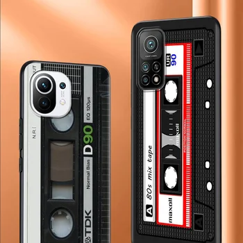 Vecās Kasetes Audio Black Soft Xiaomi Mi Poco X3 NFC 10T Pro 9T, Ņemiet vērā, 10 Lite 11 F1 CC9 F3 9 CC9e A2 Korpusa Triecienizturīgs Telefona Vāciņš
