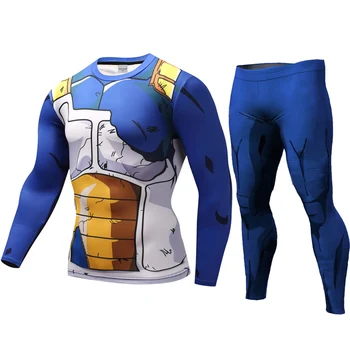 Vege 3D Iespiests Raksts Tērpi Kompresijas krekls Vīriešu Sviedri bikses Skinny Legging zeķbikses, garās Bikses Vīriešu Goku, Kostīmu Ilgi, t-krekli