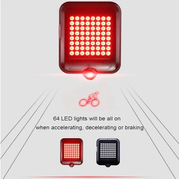 Velosipēds Astes Gaismas Smart BikeTurning Signālu Riteņbraukšana Taillight Viedo USB Velosipēdu Uzlādējams Aizmugurējās LED Gaismas signāllampiņu