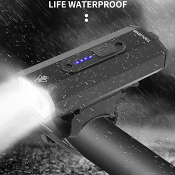 Velosipēdu Gaismas Ūdensnecaurlaidīgs USB Uzlādes indikators Velo Lukturi Priekšējo Lukturu Lampas 6 Režīmi Ultravieglajiem Lukturīti, Velosipēdu Gaismas Accessorie