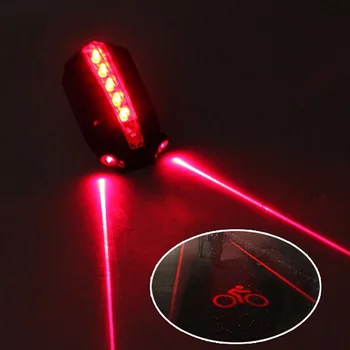 Velosipēdu Lāzera Gaismas Ūdensnecaurlaidīgs Velo Velo aizmugurējos lukturus, 2 Lāzera +5 LED Aizmugures MTB Velosipēds Asti Drošības Lampa Brīdinājums Mirgo Gaismas