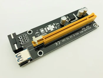VER006 PCIE Stāvvadu Kartes PCI Express 1X, lai 16X Paplašinājuma Adapteris 60CM USB 3.0 Kabelis SATA 4Pin Molex Barošanas Bitcoin Miner Ieguves