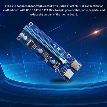 VER006C PCI-E GPU Extender Stāvvadu Kartes 60CM USB 3.0 Kabeli, PCI Express 1X, lai 16X Extender PCIe Adapteri Miner Ieguves