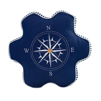 Vidusjūras navigācijas Mēbeļu Navy Jūras Enkurs Jūras Spilvens Gadījumā, Auduma, Lai Kompass Izšuvumi Spilvena vāka
