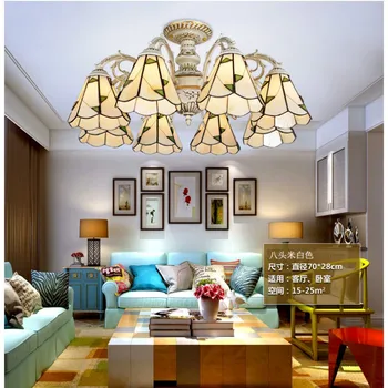 Vidusjūras stila lustra dzīvojamā istabā, ēdamistaba ar gaismas avotu lustra studiju blue radošo pastorālo stila lampas WF