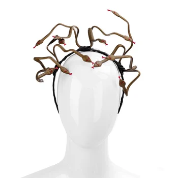 Viens Izmērs Meitenes Hairband Headpiece Sieviešu Halloween Puse Kleita Piederumi Čūsku Galvas Stīpa