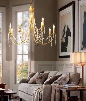 Viesistaba, Dzīvojamā Istaba Misiņa Lustra, mājas Mēbeles apgaismojums Modernu Led Svečturi Luksusa Ēdamistaba karājas lustra lampas