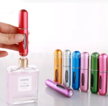 Vietas portatīvie 5ml Mini automātiskais sūknis smaržu pudeles pudelēs, uzlādējams smidzināšanas pudeli, alumīnija smaržu flakona