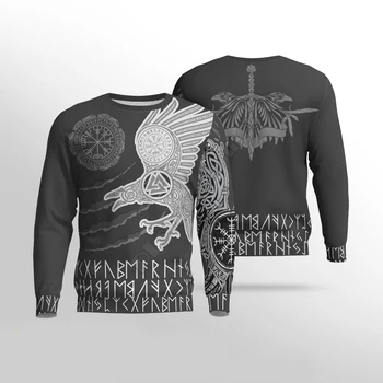 Viking Tetovējums 3d Iespiesti Sieviešu, Vīriešu Džemperi, sporta Krekls Rudens Modes Streetwear Pulovers Long Piedurknēm Krekls 04
