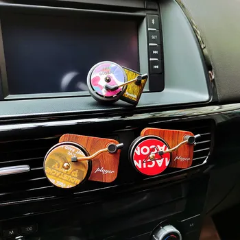 Vintage Atskaņotājs Auto Smaržas, Gaisa Atsvaidzinātāju Spin Phonograph Automašīnu Gaisa Ventilācijas Klips, Auto Piederumi, Interjera Aromterapijas Klipu