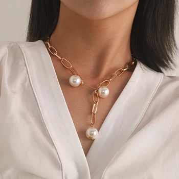 Vintage Pērļu Kaklarotu Sieviešu Modes Elegants Balts Imitācija Pearl Cross sānslīdi kaklasaite Kaklarota Ir 2021. Šarmu Kāzu Rotaslietas